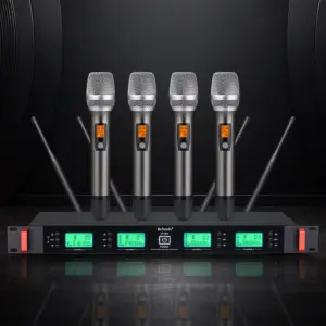 BEISMIC UT-894 four-channel UHF receiver with four handheld wireless microphones